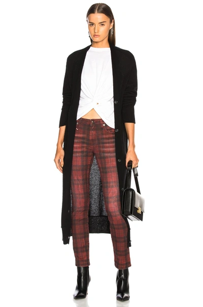 Shop R13 Kate Skinny Jeans In Red Plaid