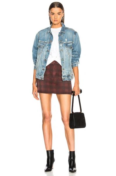Shop R13 High Rise Mini Skirt In Multi. In Red Plaid