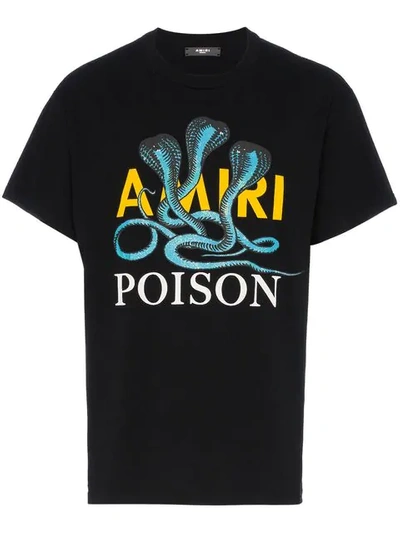Shop Amiri Snake Poison Printed Cotton T-shirt - Black