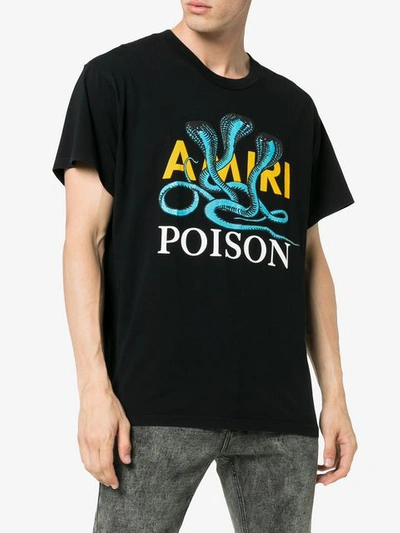 Shop Amiri Snake Poison Printed Cotton T-shirt - Black