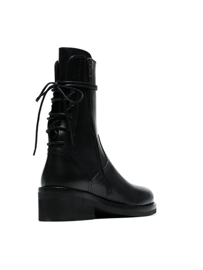 Shop Ann Demeulemeester 50 Lace-up Leather Boots In Black