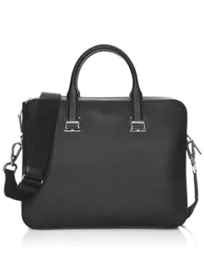 Shop Dunhill Cadogan Leather Double Document Case In Black