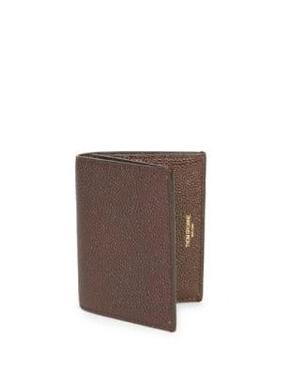 Shop Thom Browne Leather Double Card Holder In Black
