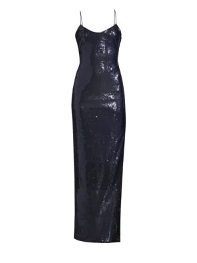 Likely Ronan Sequin Column Gown In Navy | ModeSens