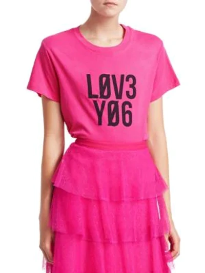 Shop Red Valentino Graphic Jersey Tee In Magenta