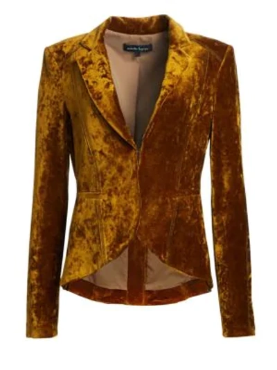 Shop Nanette Lepore Velvet Riding Jacket In Gold