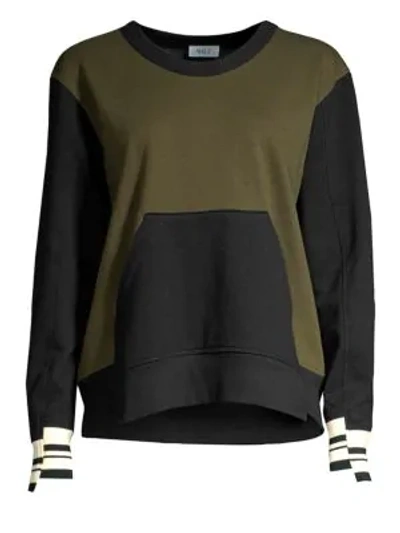 Shop Wilt Varsity Trim Sweatshirt In Seaweed Black