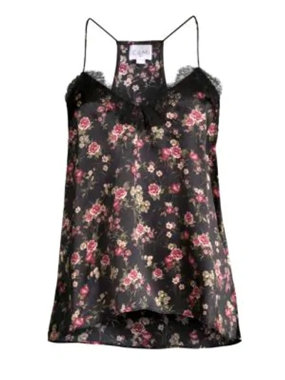 Shop Cami Nyc Floral Charmeuse Top In Dark Rose
