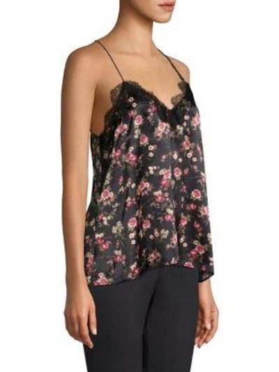 Shop Cami Nyc Floral Charmeuse Top In Dark Rose
