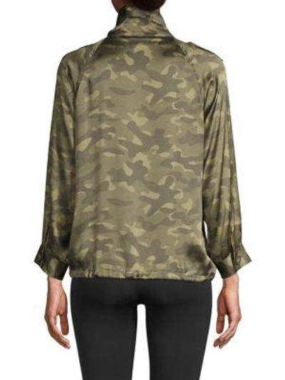 Shop Cooper & Ella Quinn Silk Camo Jacket In Camo Print