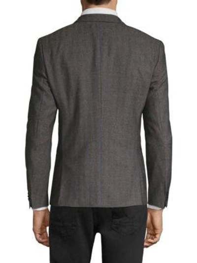 Shop Hugo Boss Arti Stripe Herringbone Virgin Wool Jacket In Grey Blue