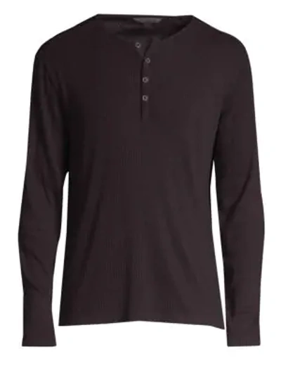 Shop John Varvatos Slim Henley In Metal Grey