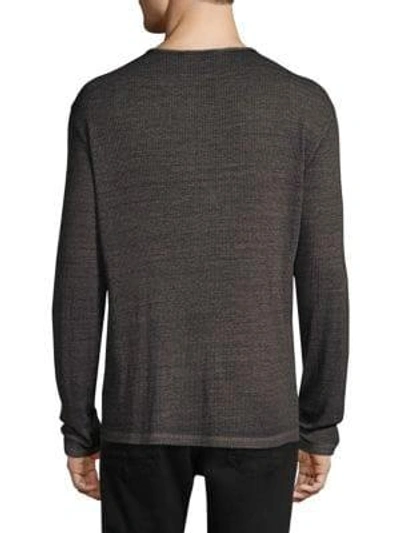 Shop John Varvatos Slim Henley In Metal Grey