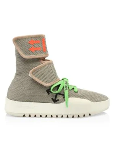 Shop Off-white Moto Wrap Trainers In Light Grey