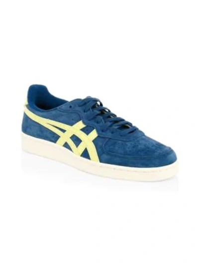 Shop Onitsuka Tiger Gsm Suede Low-top Sneakers In Deep Sapphire Acid Yellow