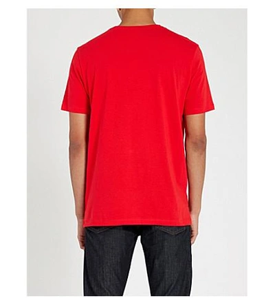 Shop Hugo Logo-print Cotton-jersey T-shirt In Bright Red