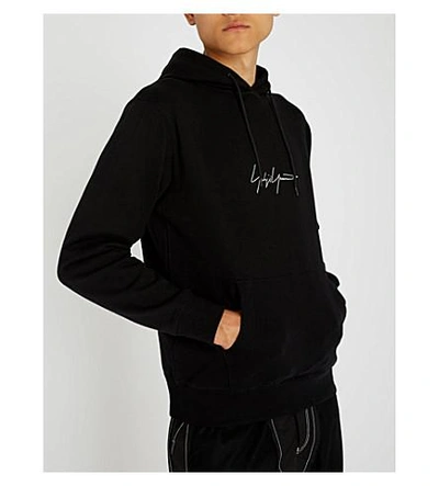 Shop Yohji Yamamoto New Era Cotton-jersey Hoody In Black