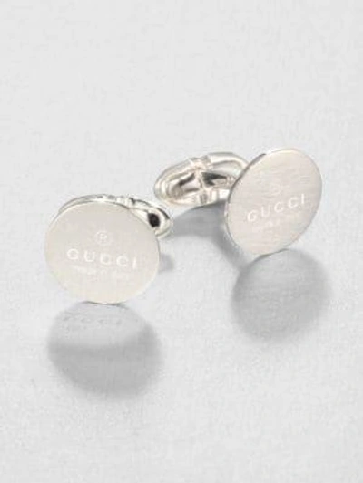 Shop Gucci Trademark Cuff Links In Sterling Silver