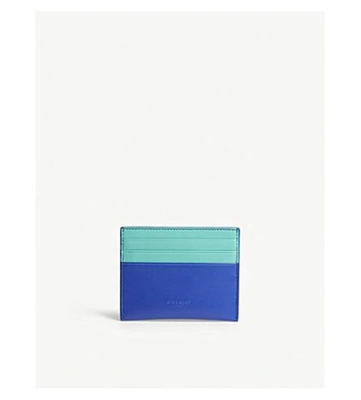 Shop Givenchy Leather Embelm Card Holder In Electric Blue
