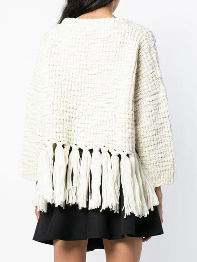 Shop Antonino Valenti Fringed Hem Jumper - White