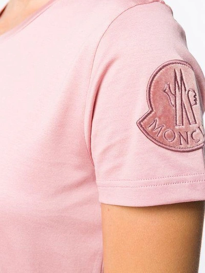 Shop Moncler Short Sleeved T-shirt In Pink