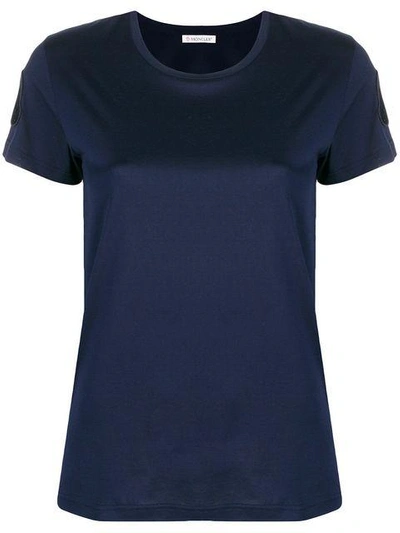 Shop Moncler Short Sleeved T-shirt In Blue