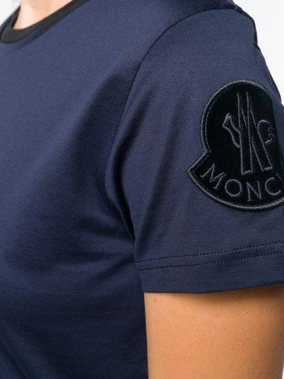 Shop Moncler Short Sleeved T-shirt In Blue