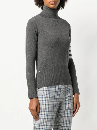 Shop Thom Browne Roll Neck Jumper In Grey