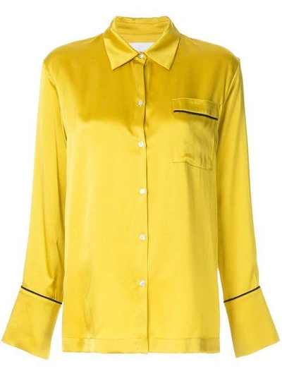Shop Asceno Piped Blouse - Yellow