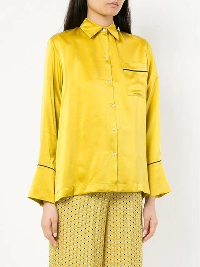 Shop Asceno Piped Blouse - Yellow