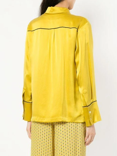 Shop Asceno Piped Blouse - Yellow