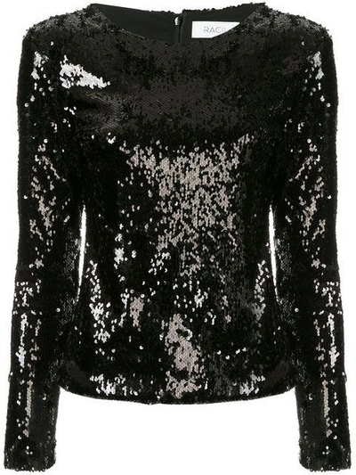 Shop Racil Langarmshirt Mit Pailletten In Black