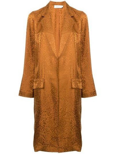Shop A.l.c Animal Print Single-breasted Coat In Brown