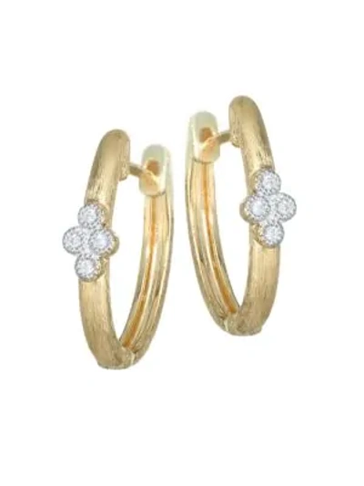 Shop Jude Frances Provence Diamond & 18k Yellow Gold Hoop Earrings
