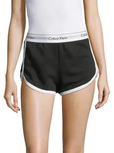Shop Calvin Klein Logo Sleep Shorts In Black