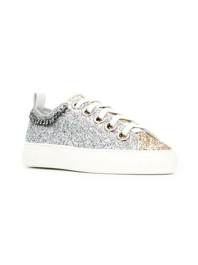 Shop N°21 Platform Glitter Sneakers In Grey