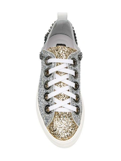 Shop N°21 Platform Glitter Sneakers In Grey