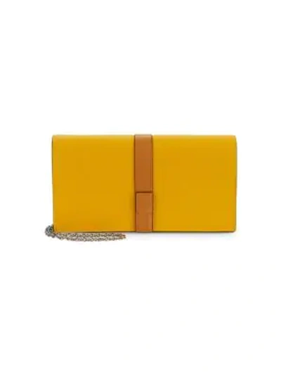 Shop Loewe Chained Continental Wallet In Yellowmango