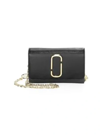 Shop Marc Jacobs Coated Leather Chain Wallet In Black Multi