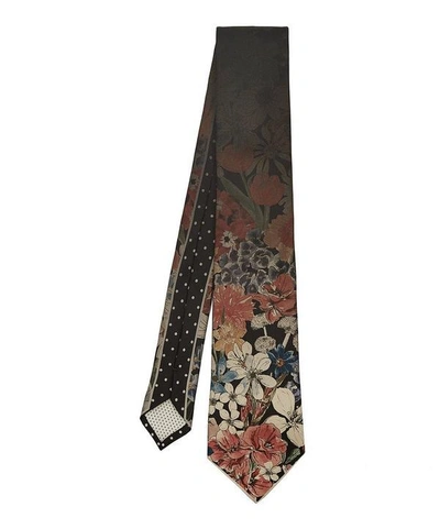 Shop Paul Smith Faded Floral Silk Tie In White