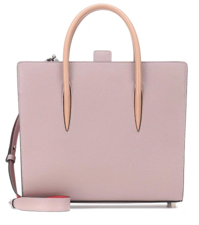 Shop Christian Louboutin Paloma Medium Leather Tote In Pink