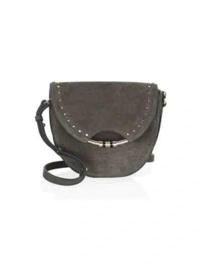 Shop Jimmy Choo Chrissy Suede Crossbody Bag In Dark Grey