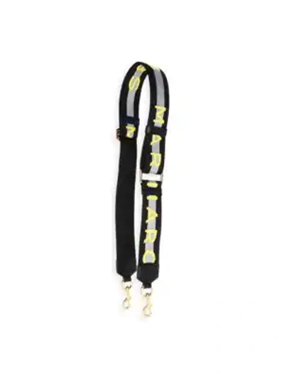 Shop Marc Jacobs Logo Webbing Strap In Silver Multi