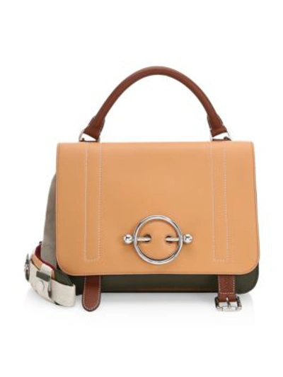 Shop Jw Anderson Disc Buckle Leather Satchel In Chestnut