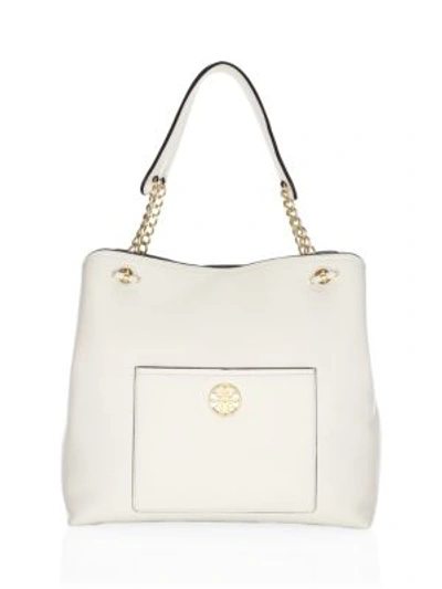 Shop Tory Burch Chelsea Slouch Leather Tote In New Ivory