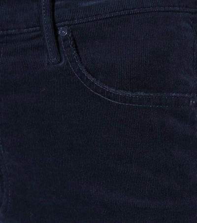 Shop Mother The Outsider Cropped Corduroy Jeans In Blue