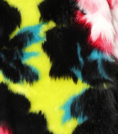 Shop Kenzo Floral Faux Fur Coat In Multicoloured
