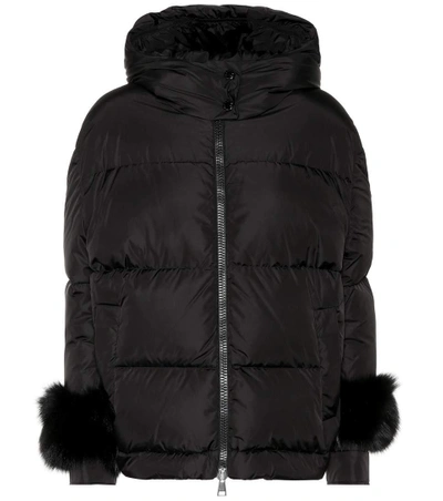 Moncler Effraie Fur trimmed Shell Jacket In Black ModeSens