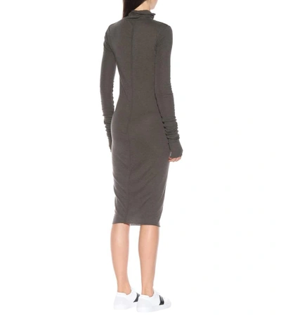 Shop Rick Owens Lilies Knit Turtleneck Dress In Brown