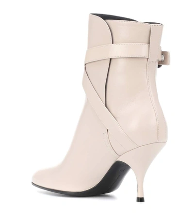 Shop Bottega Veneta Moodec Leather Ankle Boots In White